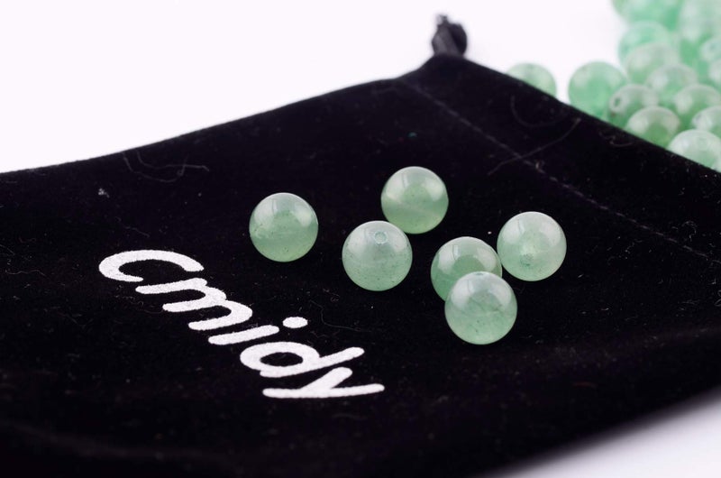 Cmidy Natural Stone Beads 100pcs 8mm Green Aventurine Round Genuine Real Stone Beading Loose Gemstone DIY Charm Smooth Beads for Bracelet Necklace Earrings Jewelry Making (Green Aventurine, 8mm) - Image 4